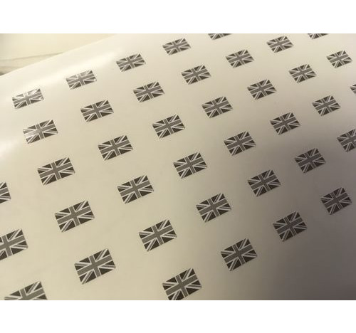 Union Jack Flag In B&W Decal small 6 pack