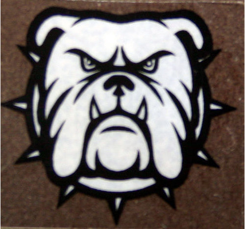 British Bull dog (black & White on clear 22 x 22 mm)