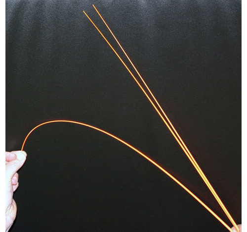 Painted Orange Glass tip 0.9mm tip x 5.0 mm butt x 600mm long