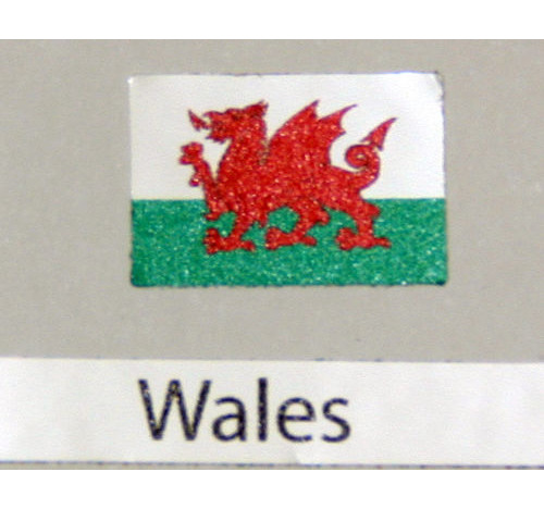 Aufkleber mit walisischer Flagge 3er-Pack